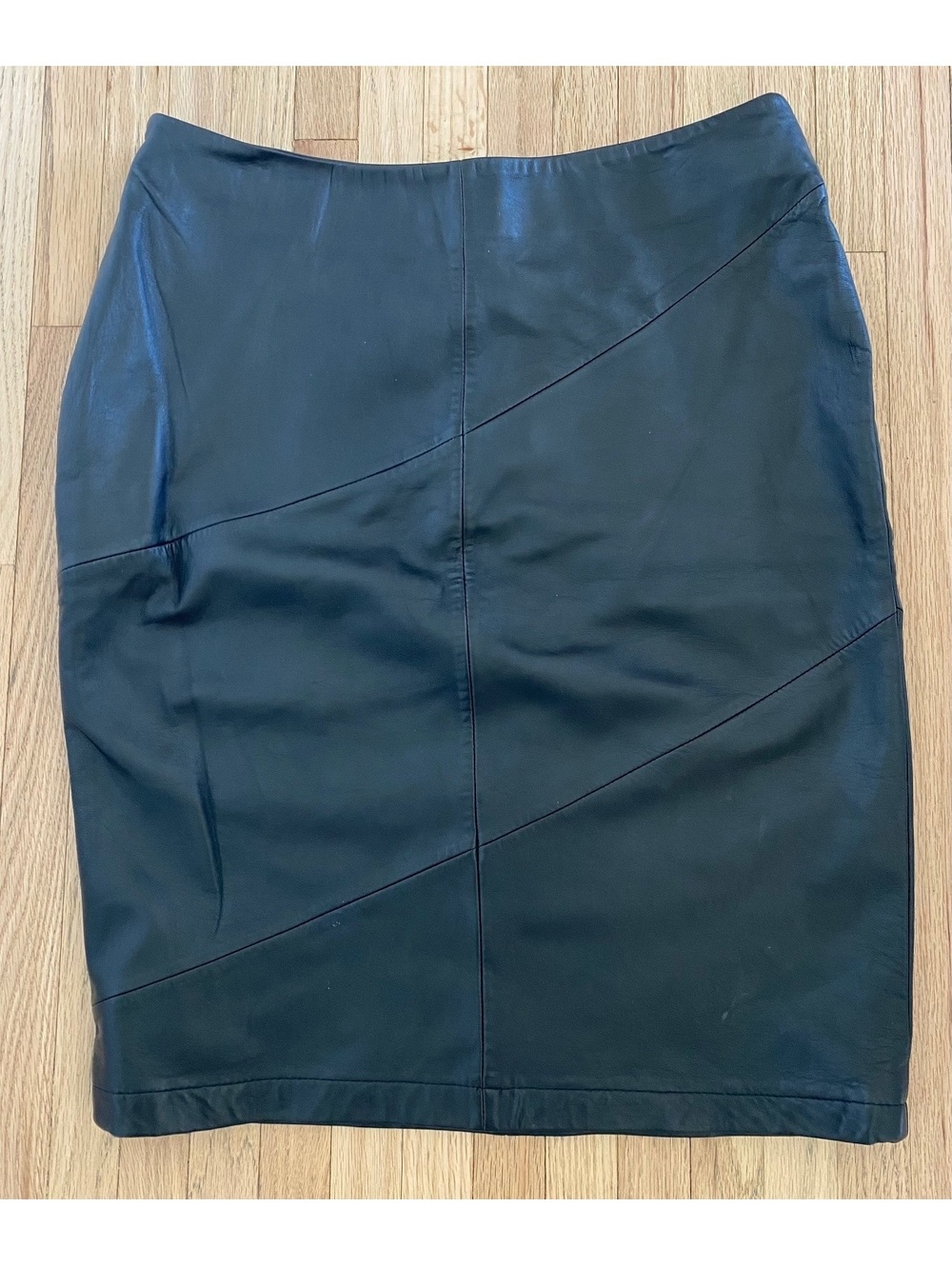 Wall Street sleaze 90's inspired black leather pencil skirt Garson by Rem Garson